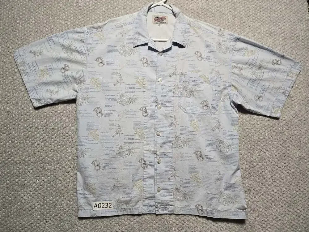 Coupe DeVille by Quiksilver Cocktail Recipe Print Short Sleeve Button Up Shirt